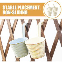 4 stk. hengende blomsterpotter metall jern bøtte planters med kroker balkong plantekasse blomsterholder