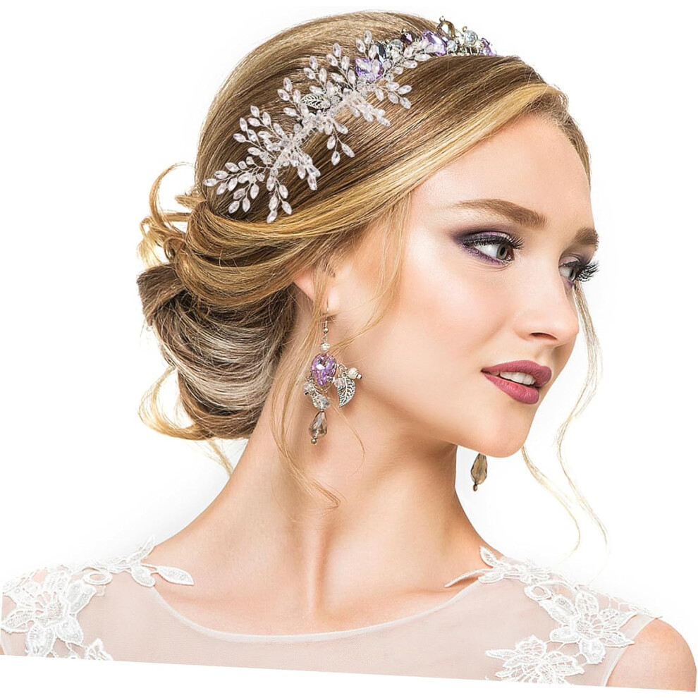 Hkhbjs Silver Bridal Rhinestone Headpiece Wedding Hair Comb For Brides Side Comb Detail Embellishment