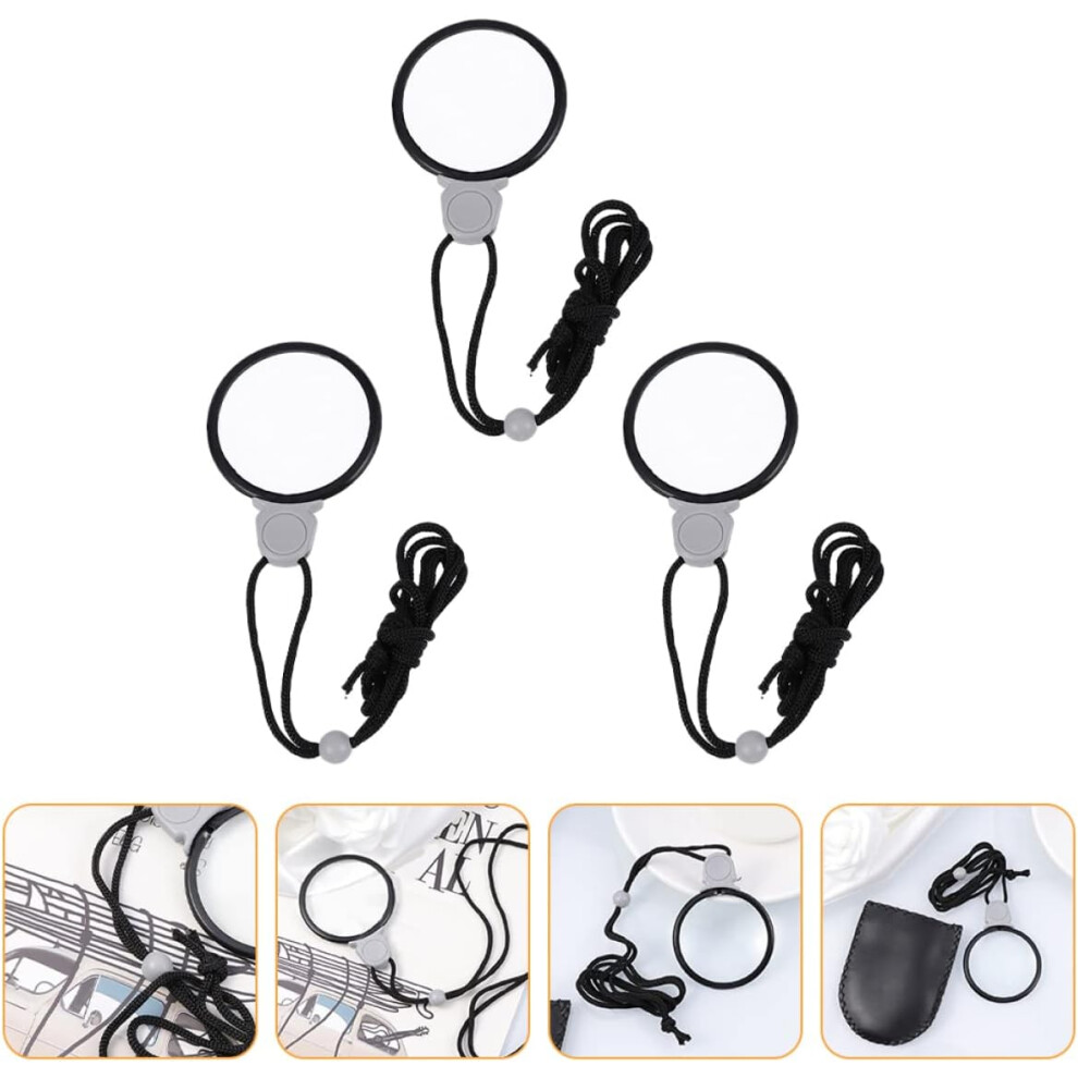 Hkhbjs 3Pcs Hanging Magnifying Glass Convenient Explore Magnifier Household Lanyard Magnifier Reading