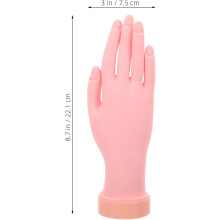 Practice Hand Model for Nail Art Training Bendable Rubber Simulated Hand Fingernails for Nail Practice and Manicure Skills