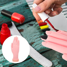 Övningshandmodell för nagelkonstträning Böjbar gummisimulerad handfingernagel för nagelövning och manikyrfärdigheter