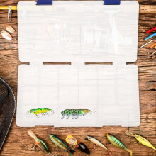 Boîte de rangement portable en plastique ABS pour appâts de pêche, 15 compartiments