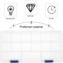 Scatola porta esche portatile in plastica ABS con 15 scomparti per la pesca.