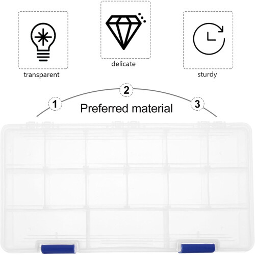 15 Grid Fishing Gadget Box Portable Abs Plastic Bait Storage Case