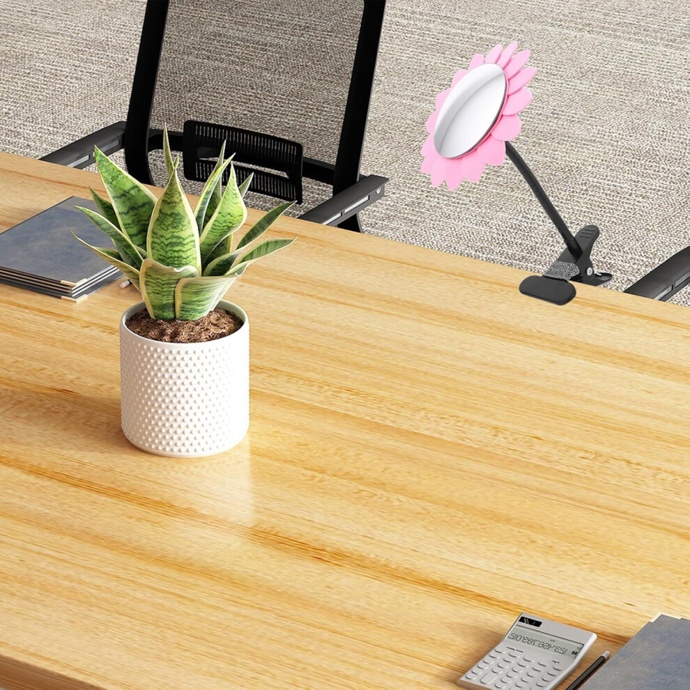Hkhbjs Pink Clip-On Desk Makeup Mirror Single-Sided Tabletop Rearview Mirror