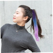 Damen-Perücke mit Pferdeschwanzclip, synthetische Haarverlängerungen mit abnehmbarem Zopf für Festivaldekoration und Styling für lange Haar-Looks.