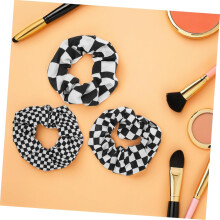 12 karierte Haargummis für Damen und schwarz-weiße Scrunchies mit elastischen Bändern im Boho-Stil