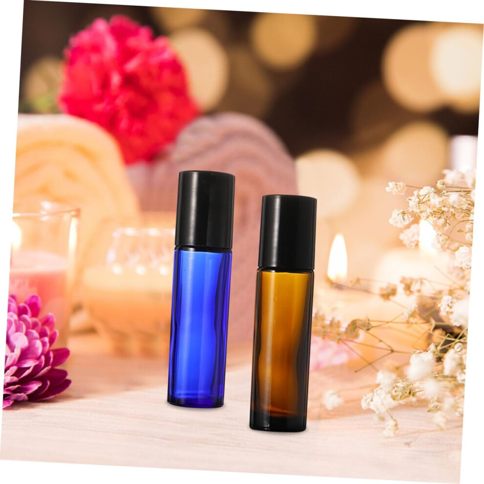 Hkhbjs Black 20Pcs Perfume Bottle Glass Essential Oil Sub Bottle Plastic Roller Ball Cap For Multipurpose Use