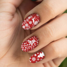 10 stuks kerstnagelstempelplaatjes voor doe-het-zelf manicure sjablonen en nagelstempelaccessoires