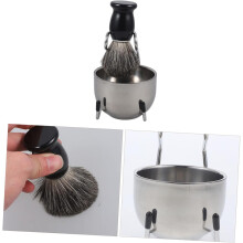 Set de periuțe de ras pentru bărbați, bol manual cu spumă și suport, instrument de îngrijire a bărbii, utilizare acasă și baie