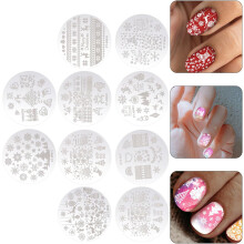 10pcs Christmas Nail Art Stamping Plate for DIY Manicure Template Nail Art Stamp Accessories