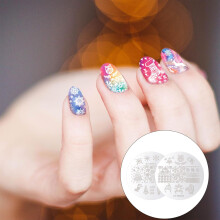 10 st stämpelplattor för nagelkonst, jul, manikyr, mall, nagelkonststämpeltillbehör