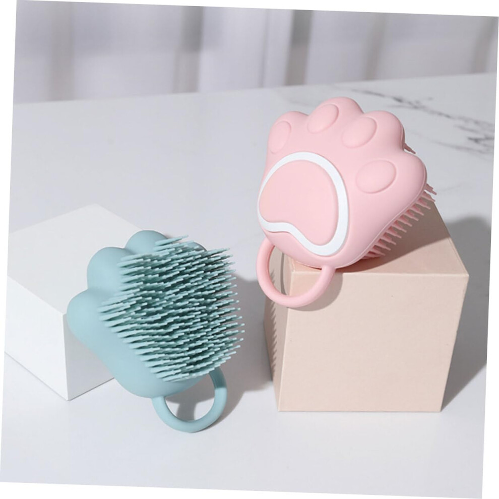 Hkhbjs Yellow/Blue/Pink Newborn Bath Massage Brush 3Pcs Silicone Body Scrubber With Soft Bristles