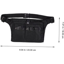 Bolsa portátil para tijeras de peluquería, de tela negra con cinturón, organizador multifuncional para guardar tijeras.