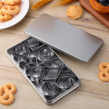 Metal Cookie Cutters Variety Pack for Baking Including Flower Heart and Rectangle Shapes