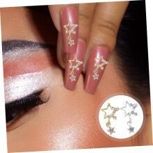 30 pezzi di decorazioni per unghie a forma di pentagramma e stella, ciondoli in metallo per manicure, strass decorativi per unghie.