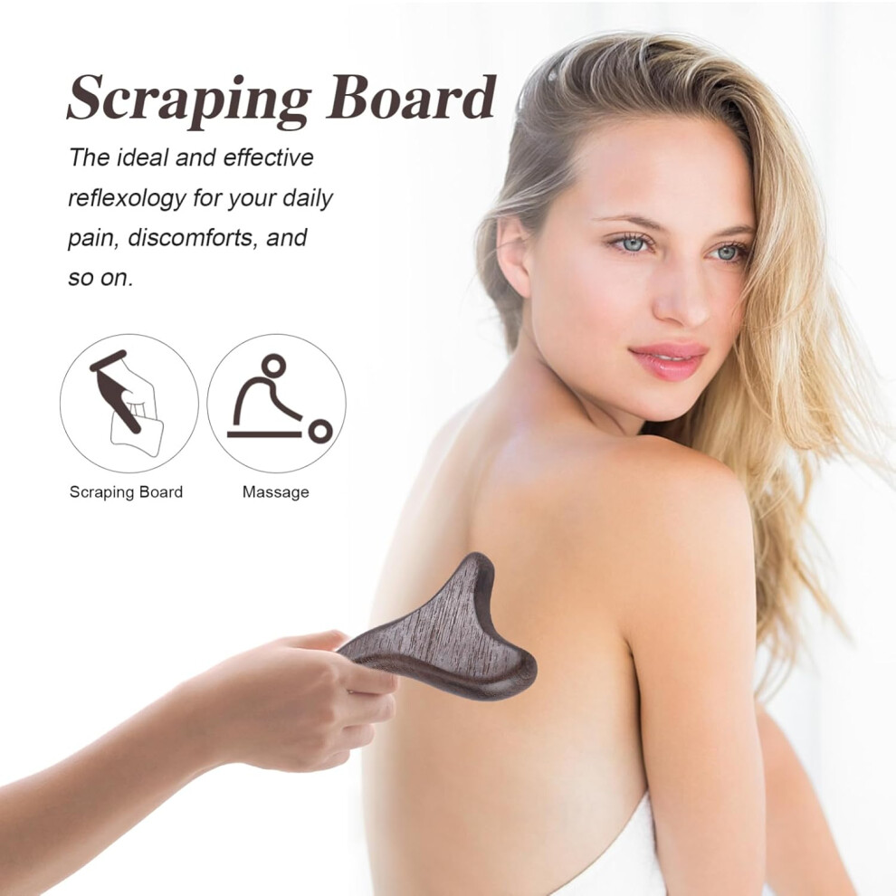 Hkhbjs Wooden Gua Sha Massager 2Pcs Sandalwood Scraping Massage Tool Point Massager