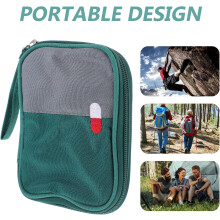 First Aid Pouch Household Small Oxford Cloth Green Medicine Bag Smooth Zipper
