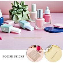 100 stuks houten stokjes voor nagels, manicure, oranje stokjes, nagelriemduwer, multifunctionele nagelkunsttool voor bulkverpakking