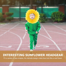 Lustige Sonnenblumen-Kapuze, Kostümzubehör für Jungen und Mädchen, Sonnenblumenhut, Handschuhe