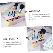 DIY Handmade Silicone Mold for Makeup Brush Storage Non-Stick Easy to Operate Decorative Ornaments Maker