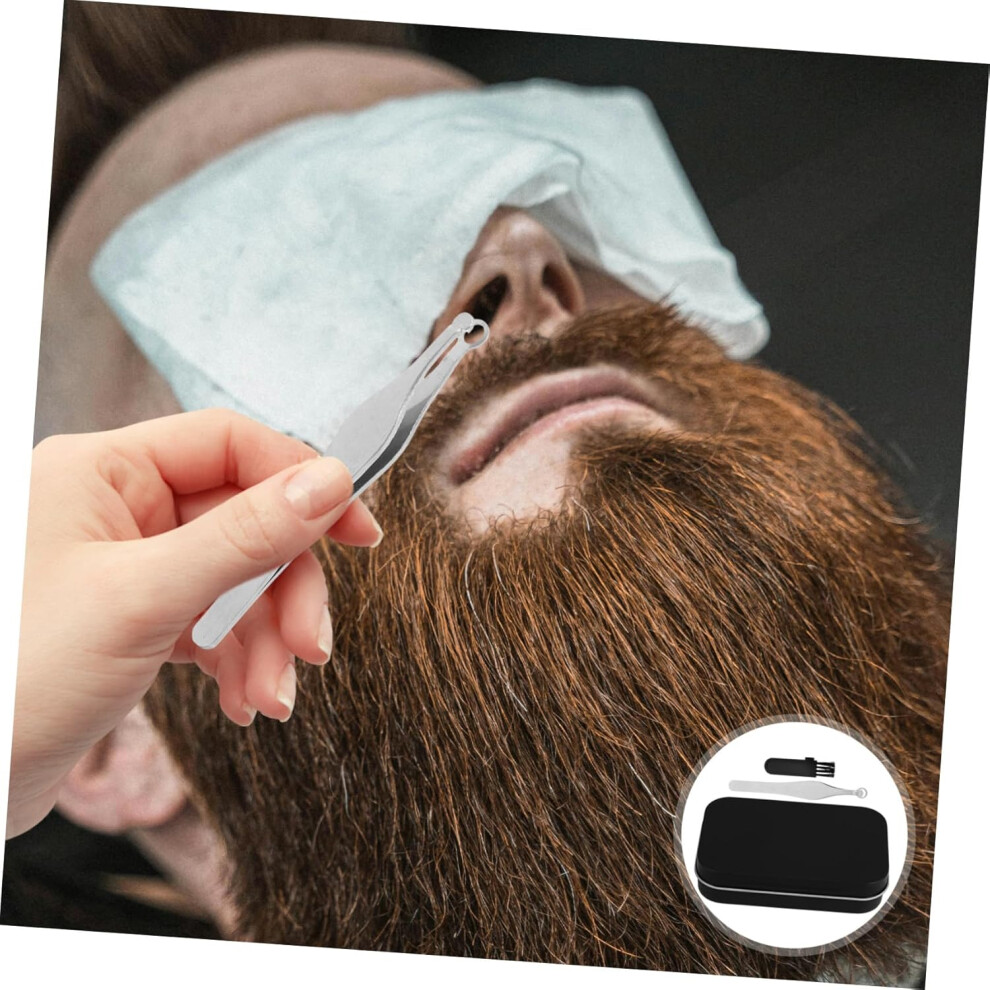 Hkhbjs 2Pcs Nose Hair Trimming Tweezers Stainless Steel Grooming Scissor Clippers Trimmer For Nasal Hair Removal