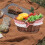 Weidenkorb-Picknick, 31,75 x 25,4 cm, mit Griff und Deckelfutter 4