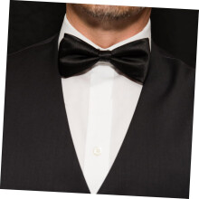 Men's Elegant Suit Set Satin Bow Tie Cumberbund Pocket Square Black for Special Occasions