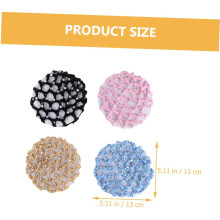 4pcs Crochet Hairnet Elastic Hair Snood Hair Nets Bun Cover for Ballet Dance Performance Reusable Nets Polyester Material