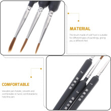 Detalhe Art Painting Miniatures 3pcs Wolf Hair Set Brush Brush Curly Hair Brush Ferrule resistente