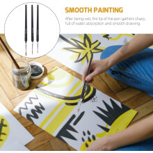 Set di 3 pezzi per pittura artistica in miniatura con setole di lupo, spazzola con setole, spazzola per capelli ricci, ghiera robusta.