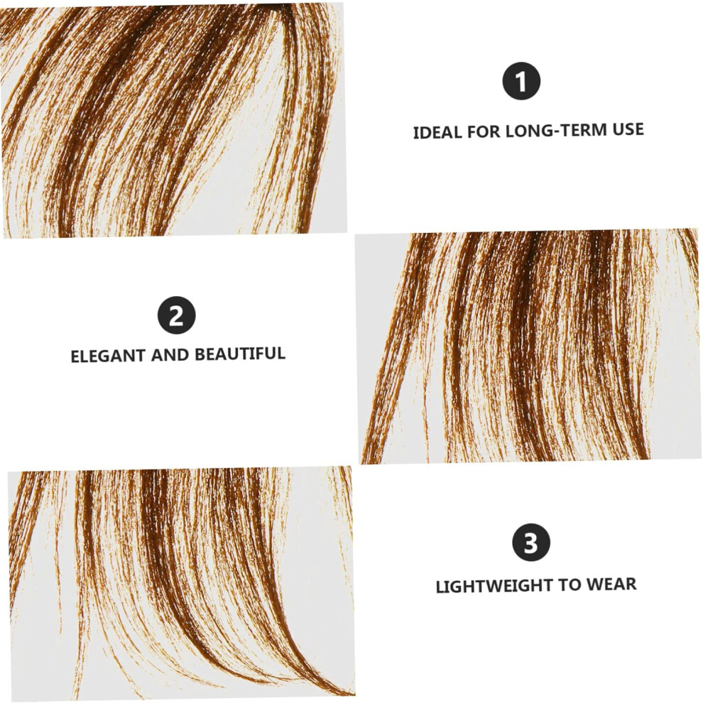 Hkhbjs Air Fringe Clip-In Bangs Hair Extensions With Sideburns Light Brown, Natural Front Hairpiece For Women Daily Wear And Parties