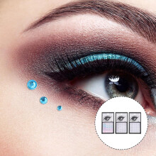 3 Sets Face Gems Stickers para mulheres delicadas jóias decorativas olho branco
