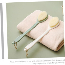 Holzbadbürste mit langem Griff, Porenreiniger, Körperpeeling für Dusche, Bad, Spa, Rückenmassagegerät