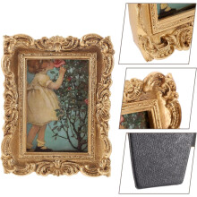 Antiker Bilderrahmen aus Kunstharz im Vintage-Stil, goldener Stil, dekoratives Wohnaccessoire