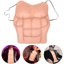 Mens Fake Muscle Costume Half Body Muscle Suit Realistic Artificial EVA Material Breathable Design Halloween