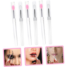 2sets aplicadores lábios de silicone tampado pincel aplicador batom conjunto para maquiagem 6pcs * 2