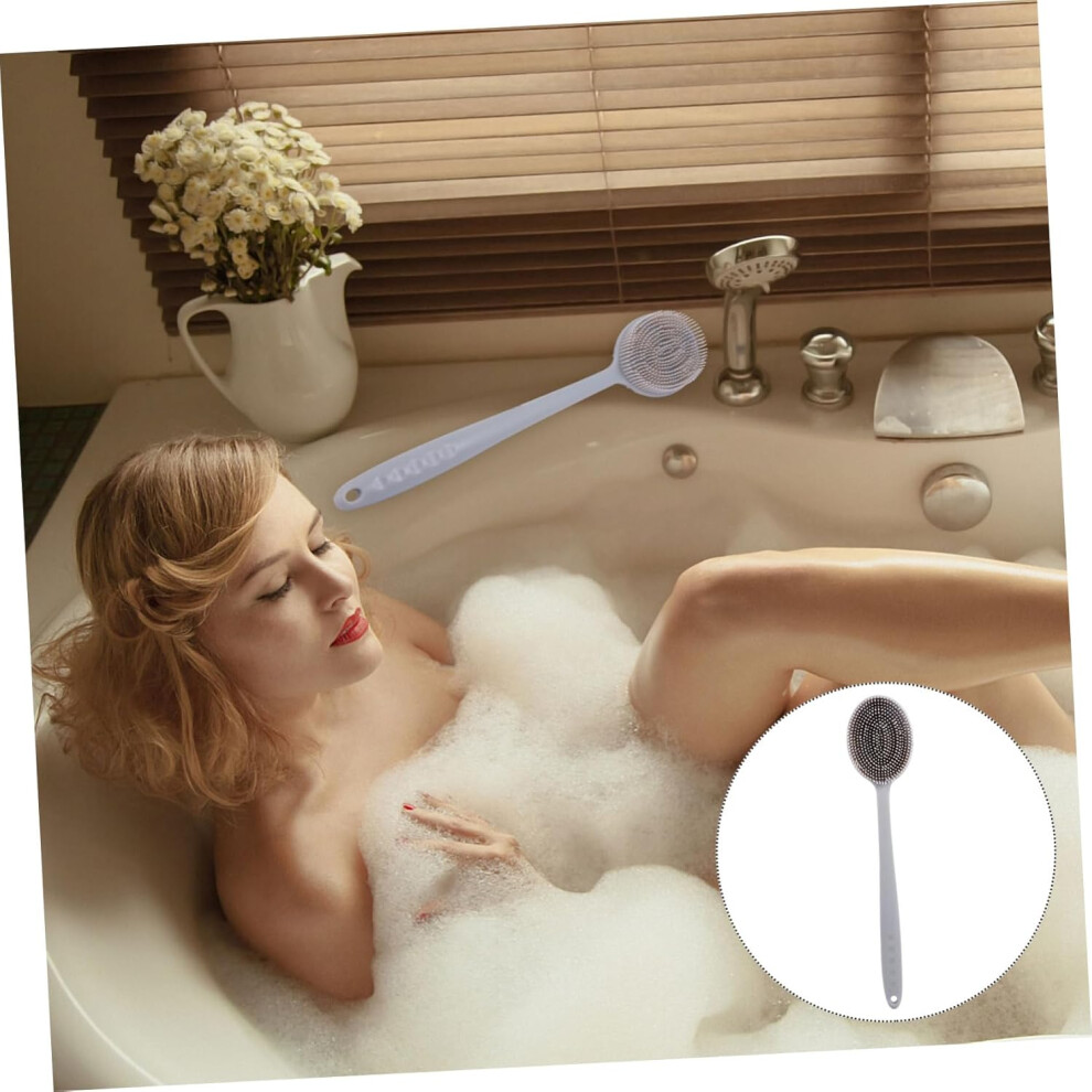 Hkhbjs Silicone Bathing Brush Back Scrubber Coffee Gray Multifunctional Body Scrubber Massage Bath Brush