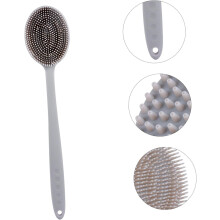 Perie de baie din silicon, perie de spate, scrubber, gri cafea, multifuncțională, scrubber pentru corp, perie de masaj pentru baie