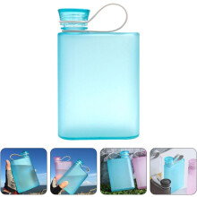 Butelka sportowa na wodę A5 Flat Blue 380 ml, przenośny termos turystyczny, czajnik turystyczny