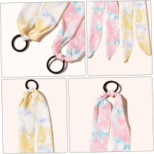 4 stk. spiralhårbånd silke scrunchie hårpinne silkehatt elegant hodeplagg