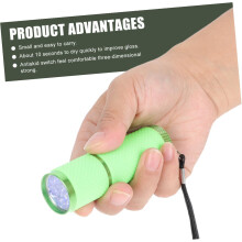 9Led Green UV Nail Flashlight Mini Manicure Lamp Gel Polish Curing Light Detection Lamp for Nail Art and Currency Identification