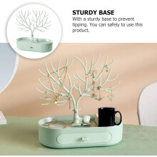 Sieradenrek in de vorm van een tak met opberglade, decoratieve sieradenhouder, torenvormig rek, hangende organizer