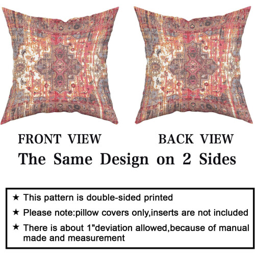 Roströda Boho Örngott 40x40cm Set med 2 2