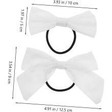 10 weiße Haargummis mit Schleife für Mädchen, dünne, elastische Haargummis aus Baumwollstoff für DIY-Tie-Dye-Frisuren