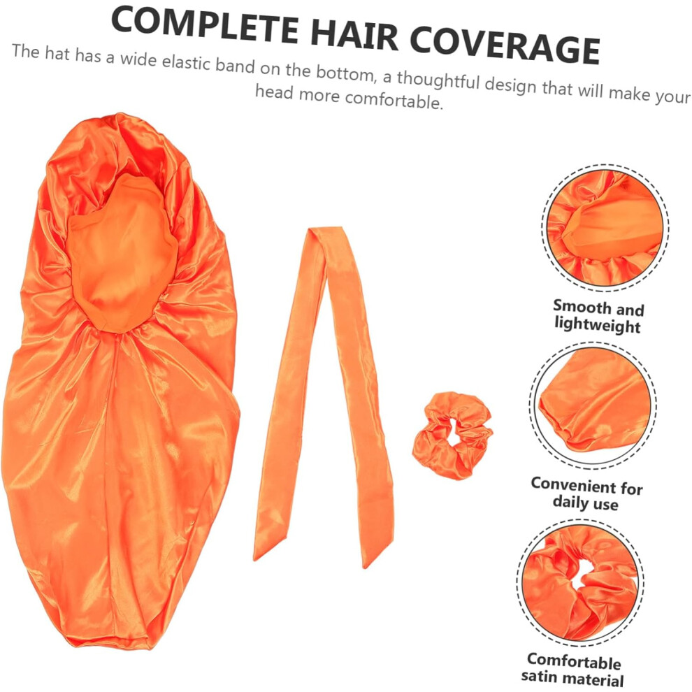 Hkhbjs Satin Braid Bonnet For Sleeping Elastic Band And Satin Hair Scrunchies For Protecting Braids And Curly Hair At Night