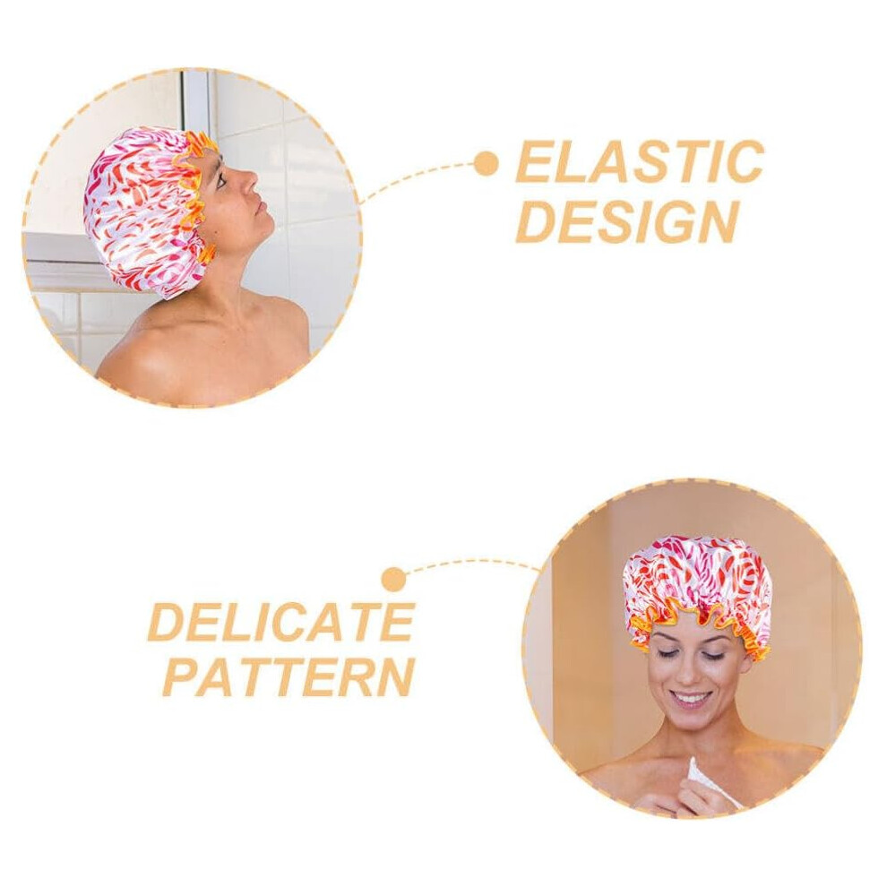 Hkhbjs 2Pcs Reusable Satin Lined Shower Cap For Women Long Hair Extra Large Bonnet For Bathing Hair Coloring Deep Conditioning