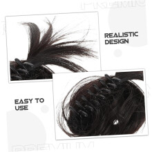 Realistischer Haarknoten mit Haarspange und falschem Pony für Damen