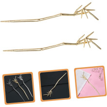 Acessórios do cabelo chinês 2pcs Cabelo bastões para garfo de metal longo Mulheres Acessórios bastão