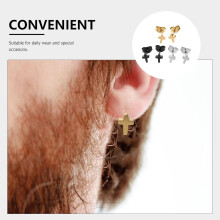 3 Paar Titanstahl-Kreuzohrstecker für Damen, minimalistischer Knorpelpiercing-Schmuck, einzigartige Ohrstecker